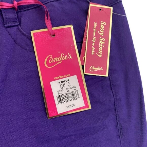 Candie's Size 3 Junior "Sassy Skinny" Skinny Jeans Lot of 2 NWT Red Purple - Picture 4 of 9